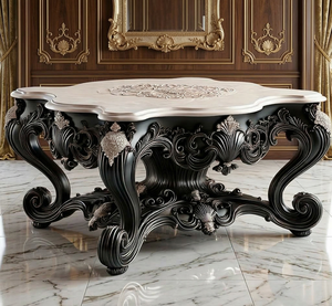 Premium Handcrafted Solid Wood Accent <b>Table</b> Antique Gold Traditional Decorative Living Room Furniture - Product Image 3