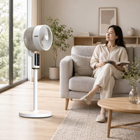 Ventilateur de ventilation silencieux sans balais avec écran LCD numérique élégant et robuste, support de téléphone intégré, personnalisable avec logo, idéal pour la salle de sport et l'entraînement.