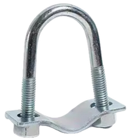 Collier de serrage double en U en acier au carbone robuste - Zingué Classe 4 - Support de montage pour installation de tuyaux structurels