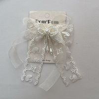 Accessoires pour cheveux de filles Sweet Princess Fairy, couleur unie, long ruban, nœud en dentelle, pince à cheveux