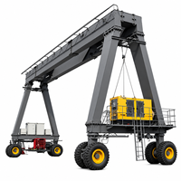 Grue portique à pneus en caoutchouc MRT à économie d'énergie, 80 tonnes, avec moteur à fréquence variable et roulement à engrenages pour le levage de matériel et d'équipements