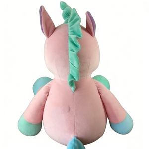 Peluche de unicornio rosa, peluche de unicornio pastel, peluche de unicornio grande sentado, peluche de unicornio suave para abrazar - Product Image 2