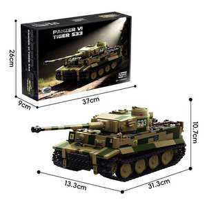 TK8003 Panzer VI Tiger S33 allemand de la Seconde Guerre mondiale, char lourd à l'échelle 1:35, blocs de construction, modèle militaire de collection pour les amateurs adultes - Product Image 2