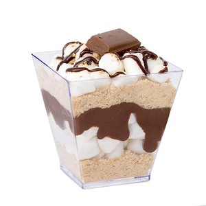 Vaso de Plástico Transparente Cuadrado Desechable de Pared Simple con Tapa para Postres, Ideal para Arroz con Leche, de Alta Calidad y Gran Venta - Product Image 6