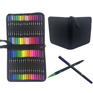 Custom <b>Packing</b> Dual Tip Watercolor Art Markers Set 36 Pieces with Soft Brush Fineliner Tip - Product Image 1