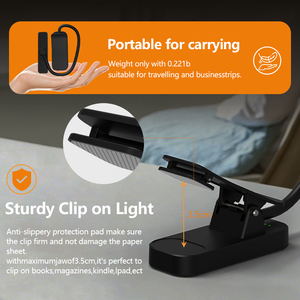 Lampe <span class=keywords><strong>de</strong></span> chevet rechargeable EGH avec clip, intensité réglable, minuterie, lumière rouge, pour la lecture, protection des yeux, en plastique, pour chambre à coucher, ordinateur portable, <span class=keywords><strong>tête</strong></span> <span class=keywords><strong>de</strong></span> <span class=keywords><strong>lit</strong></span> - Product Image 5