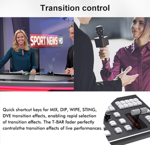Panel de Control <span class=keywords><strong>ATEM</strong></span> 10CH PGM PVW, Controlador de Conmutación con Pantalla LCD, Barra T, Tally, LAN, PoE, Aleación de Aluminio, Directo de Fábrica, Transmisión en Vivo - Product Image 5