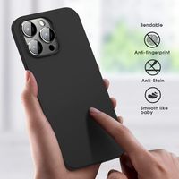 Coques de téléphone portable en TPU souple transparent noir mat pour iPhone 18 17 16 Pro Max, dos lisse anti-traces de doigts