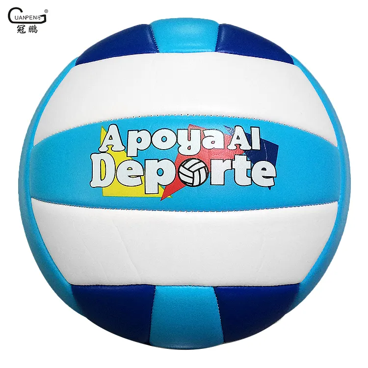 Buena calidad oficial tamaño 5 cosido a máquina logotipo personalizado impreso PVC suave voleibol de playa