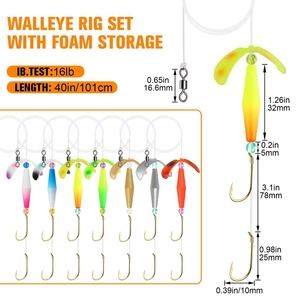 OEM 7 couleurs, montages de pêche à la truite, hameçons doubles, montages pré-montés pour la pêche aux leurres, pêche en eau douce et en eau salée - Product Image 2