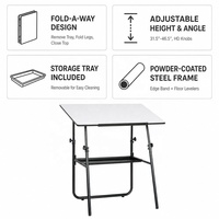 Table de dessin pliable moderne, écologique, durable, sans outil, à angle réglable, pour le dessin et la peinture, idéale pour les meubles scolaires