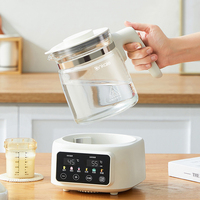 Tetera de Vidrio de Borosilicato Alto, Hervidor de Agua Digital, Tetera de Vidrio Desmontable, Tetera Eléctrica de Bienestar con Panel de Calentamiento de Microcristales
