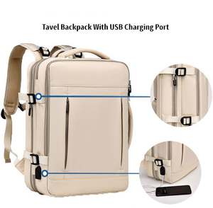Grand sac à dos de voyage extensible pour hommes, sac d'ordinateur portable professionnel intelligent avec port de charge USB, doublure en polyester - Product Image 3
