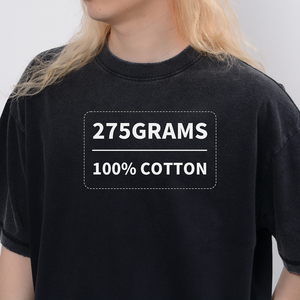 T-shirt da uomo Vintage oversize T-shirt Casual a maniche corte stile 275g colore contrario - Product Image 2