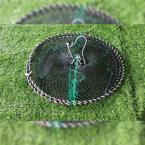 50cm * 25cm bobina de acero comercial recubierto de plástico cangrejo olla PE malla plegable acuicultura trampa jaula pesca camarón langosta CANGREJO - Product Image 2