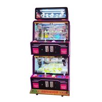 Machine à grue mini 4 joueurs Guangzhou (plastique et métal) – Jeu d'arcade à monnayeur avec interface en anglais pour usage intérieur/extérieur