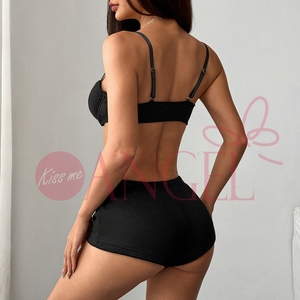 KISS ME ANGEL New Summer Sexy sportivo nero profondo scollo a V Top pantaloni caldi Set Lingerie Sexy Sexy ragazza Sexy Sexy Sexy ragazza Sexy - Product Image 6
