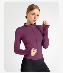 Chaqueta Deportiva JINSI para Mujer, para Correr al Aire Libre, Ropa de <span class=keywords><strong>Gimnasio</strong></span>, Secado Rápido, Top de Yoga, Elástica, con Cierre y Bolsillos, Manga Larga - Product Image 3