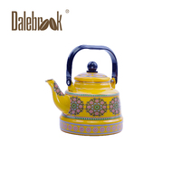 Bouilloire à thé vintage arabe en émail, forme cloche, anti-fuite, bouilloire à ébullition, pot en émail traditionnel