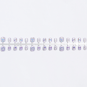 Lot de 30 faux ongles autocollants pour enfants, motifs chat mignon, pour nail art, pointes d'ongles sûres - Product Image 2