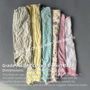 Chiffons de nettoyage Trapo Industrial multicolores 100% coton, couleur claire, en sac de 25 kg - Product Image 2