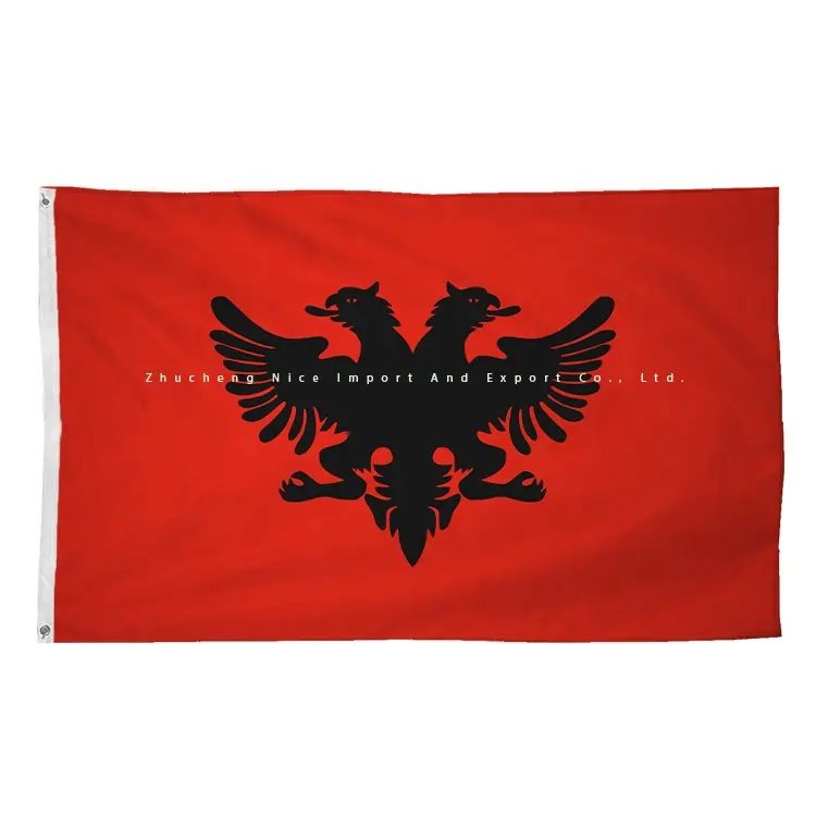 Albanien Land National Banner Großhandel hochwertige 2x3 ft Flagge mit Ösen