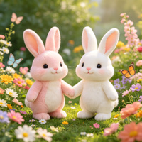 Peluche animale couple à tenir dans les mains, ours, lapin, dinosaure, chat, licorne, pingouin, ensemble de poupées en peluche personnalisées mignonnes