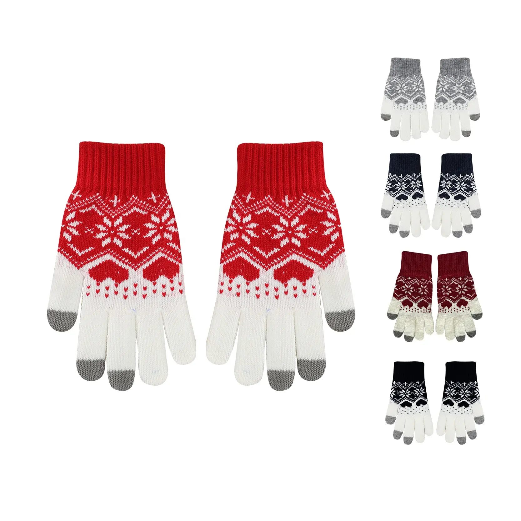 Cheap Winter Gloves Guantes De Invierno Winter Warm Custom Christmas New Year Gift Knitted Gloves