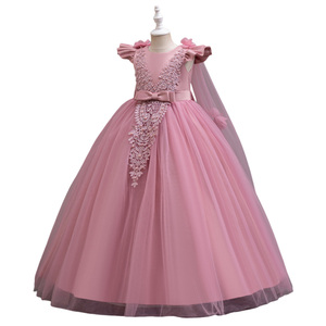 loveshackfancy formal dress Dideyttawl Satin Formal Dress For Girls 3D Flower Belt Girls Evening Party Dress Sleeveless Long Dress First Communion Dress, Pink / 4 main image 1