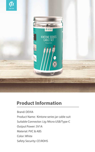 Cable <span class=keywords><strong>de</strong></span> datos del cargador barato <span class=keywords><strong>de</strong></span> la fábrica <span class=keywords><strong>de</strong></span> Devia dongguan 30 Uds en 1 caja para el teléfono inteligente - Product Image 6