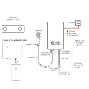 <span class=keywords><strong>Chauffe</strong></span>-<span class=keywords><strong>eau</strong></span> électrique instantané 8800W <span class=keywords><strong>Support</strong></span> d'affichage LED sans réservoir Mode Ermostat Réglage de la puissance <span class=keywords><strong>pour</strong></span> la maison Cuisine Salle de bain - Product Image 5
