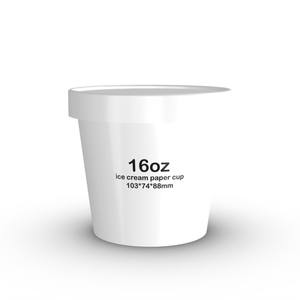 16oz gobelet en papier crème glacée pu ch up tube pla manchon de crème glacée 16oz pinte de crème glacée - Product Image 2