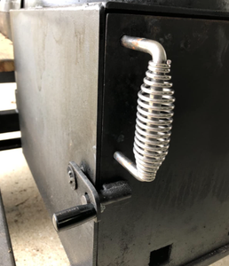 RF Heavy Duty Cool Touch stufa a molla impugnatura in acciaio al carbonio Grill molla per fumatori e stufa a legna focolare maniglia della porta - Product Image 2