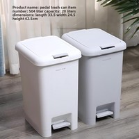 Vente en gros de poubelle à pédale de 20 L en PP écologique, pour une utilisation en intérieur/extérieur, pour la cuisine, le bureau et les restaurants
