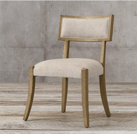 Chaise de salle à manger moderne de style américain Rhoohill, couleur personnalisée, en bois de chêne blanc avec tissu en lin, pour l'intérieur