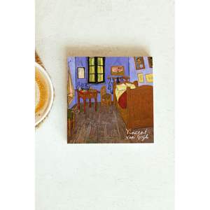 Sous-verre en pierre unique de la série Vincent Van Gogh, design carré de 170 mm, pour cadeau d'entreprise ou promotion - Product Image 1