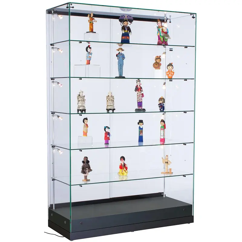 Customized boutique transparency Standard Full View New glass trophy cabinet showcase display case