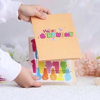 Cartes de vœux créatives Gâteau d'anniversaire au chocolat Bougies à souffler Musique Lumières Ins Vent Cadeau d'anniversaire 3D Gâteau en gros