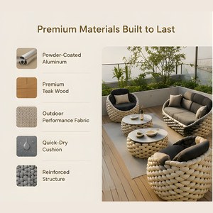 Garden Furniture Outdoor Patio Set Rattan Hotel Lounge Chairs Metal Muebles De Exterior Outdoor Set - Product Image 3