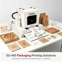 Impresora de Inyección de Tinta Digital DZ-400 de Una Sola Pasada con Tinta a Base de Agua para Impresión de Logotipos en Bolsas de Papel, Cajas de Papel, Cajas de Pizza, Servilletas