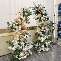 Arche de roses artificielles en soie couleur moka, élégante décoration de mariage et de fête, taille moderne personnalisable
