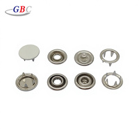 Broches de Presión de Metal Sólido al por Mayor, 10 mm, Beige, Blanco, Acero Inoxidable, Botones de 5 Puntas para Baberos de Bebé y Trajes de Gateo