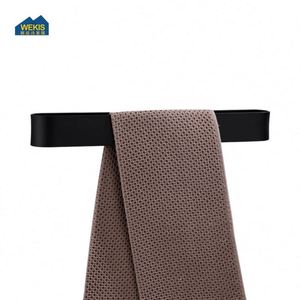 WEKIS Toallero de Pared Moderno de Aluminio Negro Personalizado para Hotel, Autoadhesivo, con Calentador, Acabado Cromado - Product Image 4