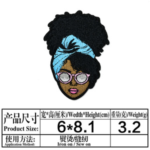 新设计女孩补丁刺绣铁可爱黑色女性女孩补丁服装 - Product Image 6