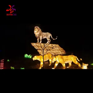 野生犀牛虎象豹熊猫动物园主题公园中国传统节日动物灯笼