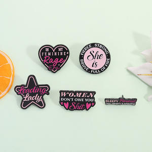 Broches con Frases Creativas, Accesorios Metálicos, Corazones, Letras en Inglés, Broches Lindos para Estudiantes, Accesorios <span class=keywords><strong>de</strong></span> Ropa, Insignias Decorativas - Product Image 1