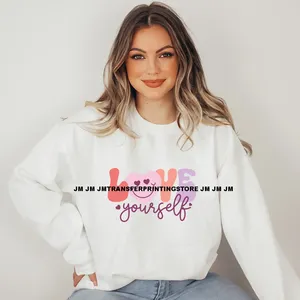 สติ๊กเกอร์ลายฉลุ DTF สำหรับเสื้อฮู้ดดี้ ลายคู่รักวันวาเลนไทน์ สไตล์ชิคาโน่ โอ๊ลด์สคูล โชโล่ รักกันตลอดไป ฉันจะเป็นคนของคุณได้ - Product Image 5