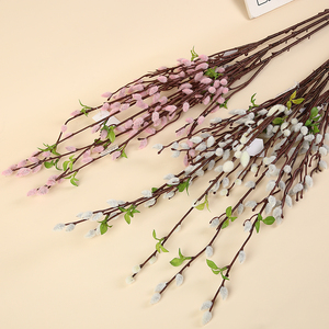 Planta Artificial Colgante Alta de Sauce Plateado con Frutos, Flores de Tallo Largo, Bonsái Estético para Escritorio, Flores Artificiales al por Mayor - Product Image 1