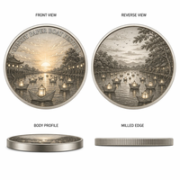 Moneda Conmemorativa Personalizada del Festival del Barco de Papel al Atardecer, con Relieve 3D, de Aleación de Zinc, con Caja de Regalo, Sin Pedido Mínimo