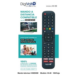DigiVolt HiseNSE <b>TV</b> <b>Remote</b> <b>Control</b> HI-49 Compatible Smart <b>TV</b> - Product Image 3